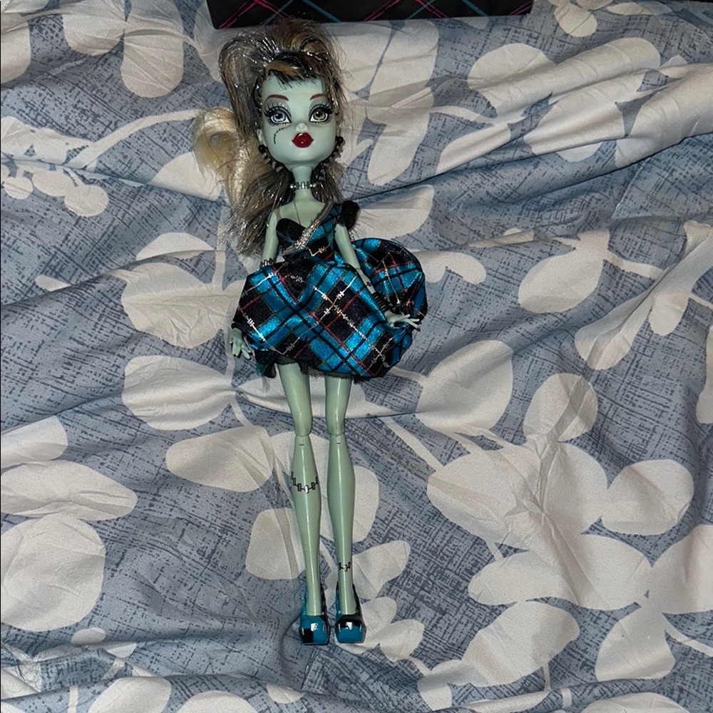 Monster High Doll with Blue and Black Dress
